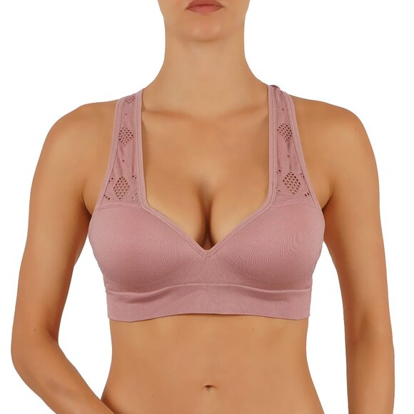 Push Up Bra Women's Yoga Crop Top Sports - Picture 3 of 4